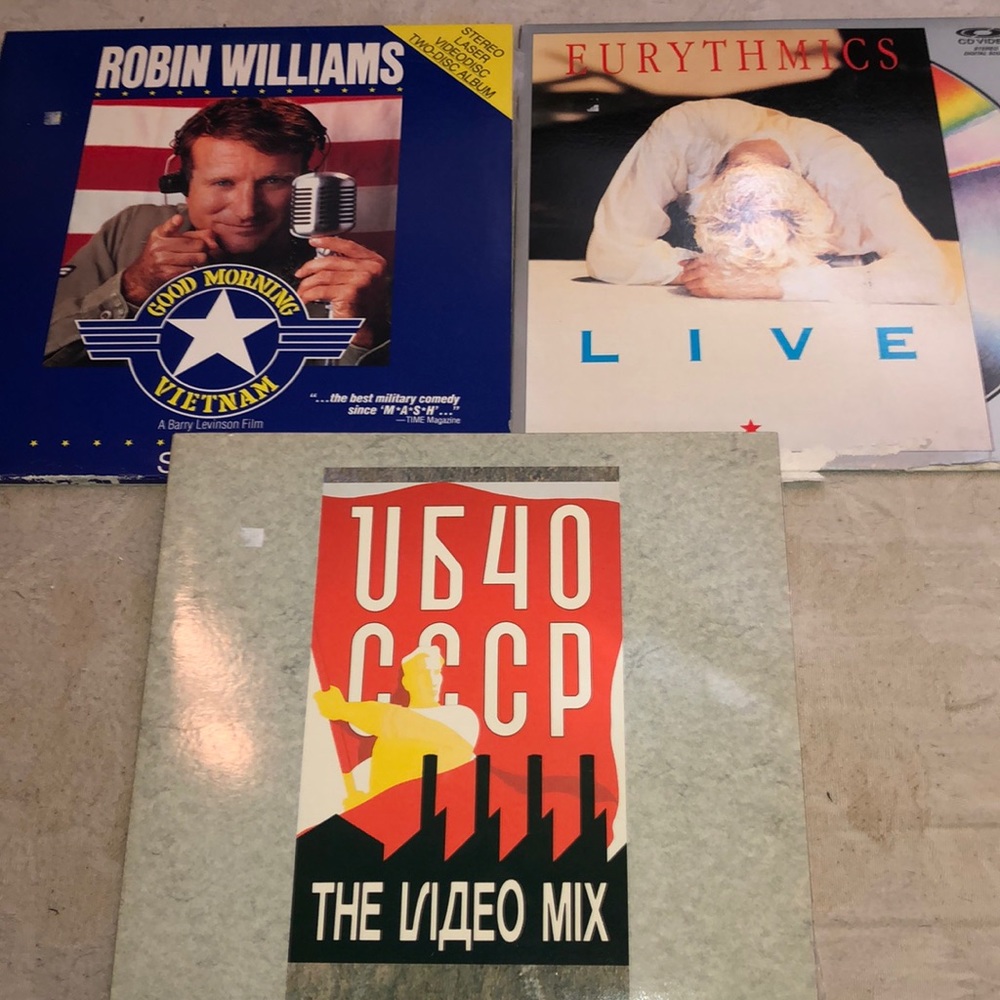 Laser Videodisc (Lot of 3) Eurythmics, Ub40, Robin